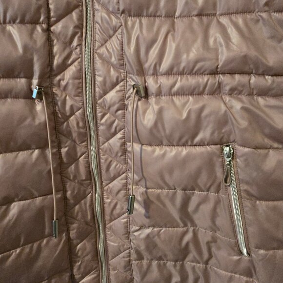 Kenneth Cole Packable Hooded Women's Puffer Jacket in Pink with Bag Size XL - Picture 4 of 9